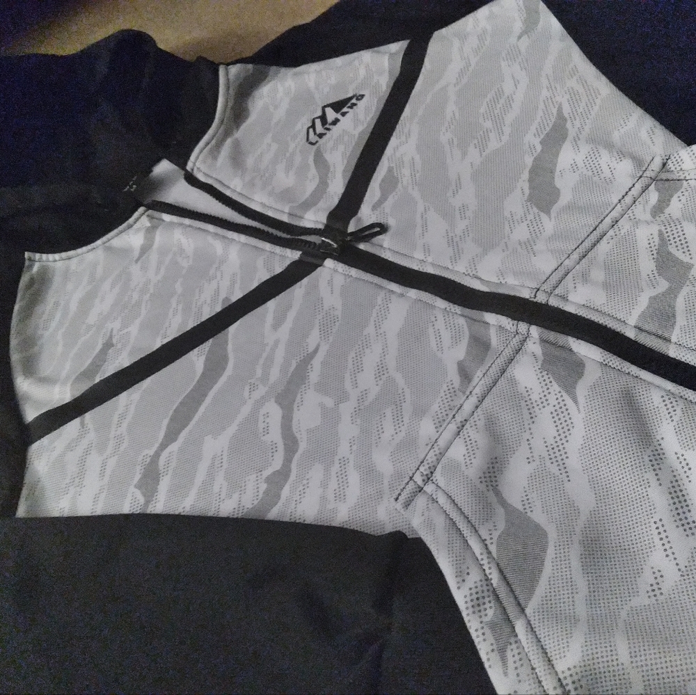 Laiwang Mens Black and White Colorblock‎ Full Zip Ultimate Fleece Jacket Medium